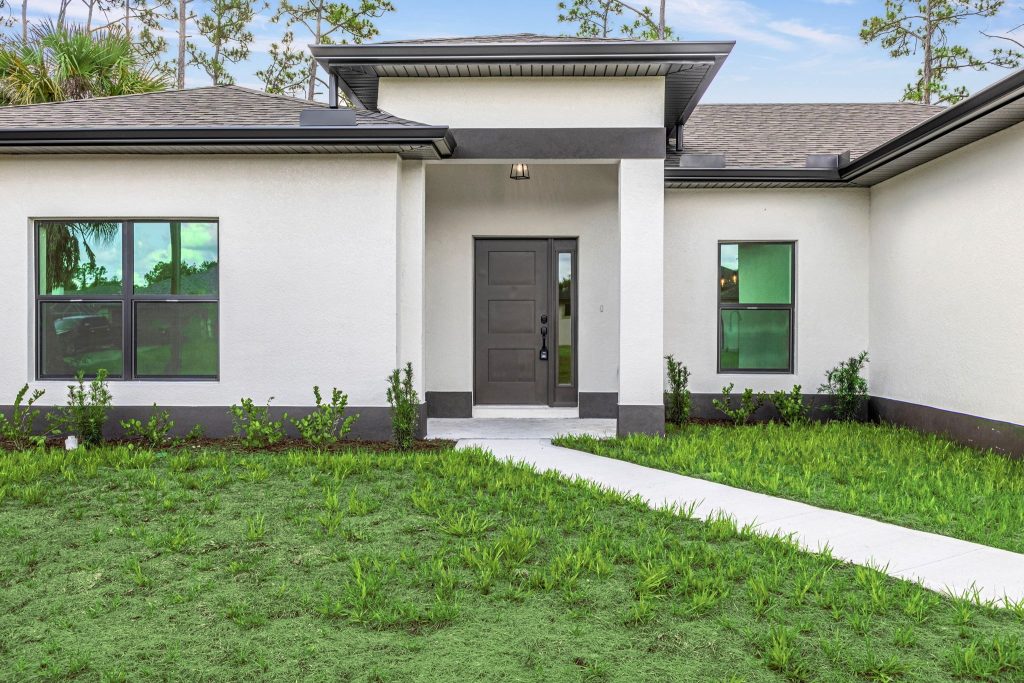 Front entry of a completed AM Homes build